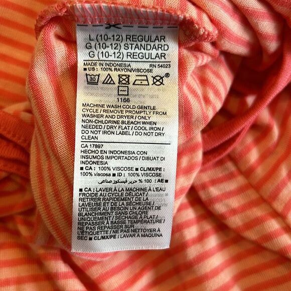 Old Navy Girl's Orange Stripe Spaghetti Strap Drawstring Waistband Romper Large - Picture 4 of 6